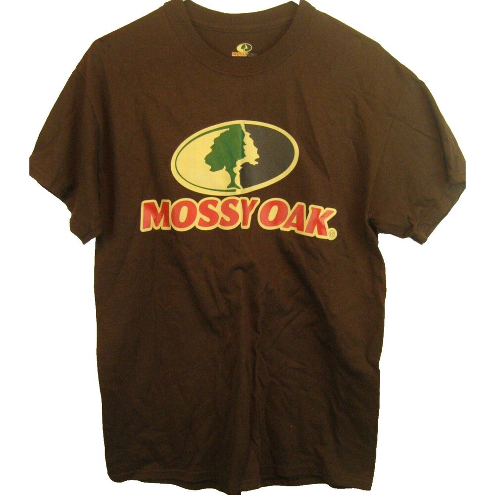 Womens Mossy Oak Brown Cotton SS T-Shirt w Graphics sz Med